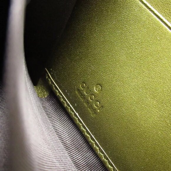 Auth GUCCI Micro Gucci Shima Zip Around long wallet khaki leather - Picture 13 of 16